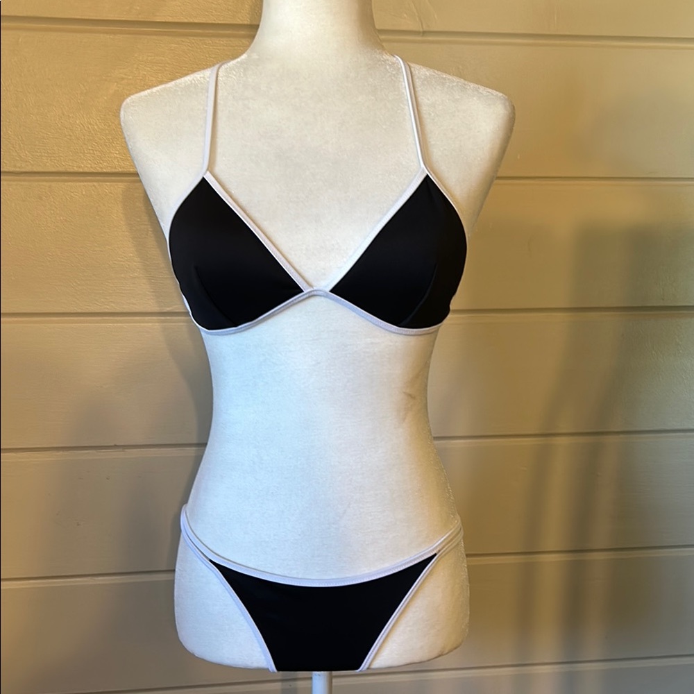 Victoria’s Secret Black & White Triangle Bikini Set – Hard to Find, Size Medium